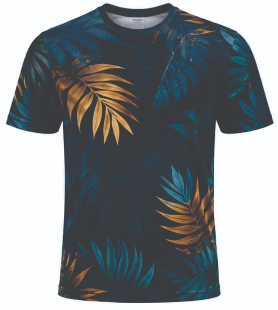 Tropical leaf all-over print t-shirt