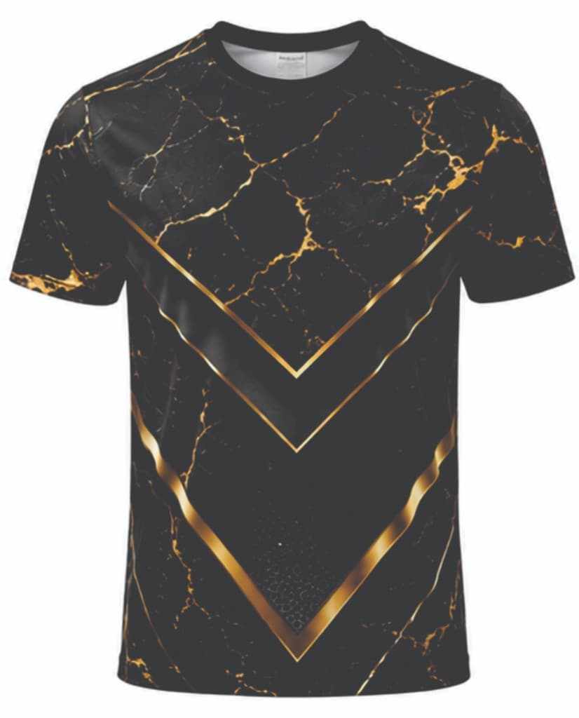 Black and gold marble chevron t-shirt