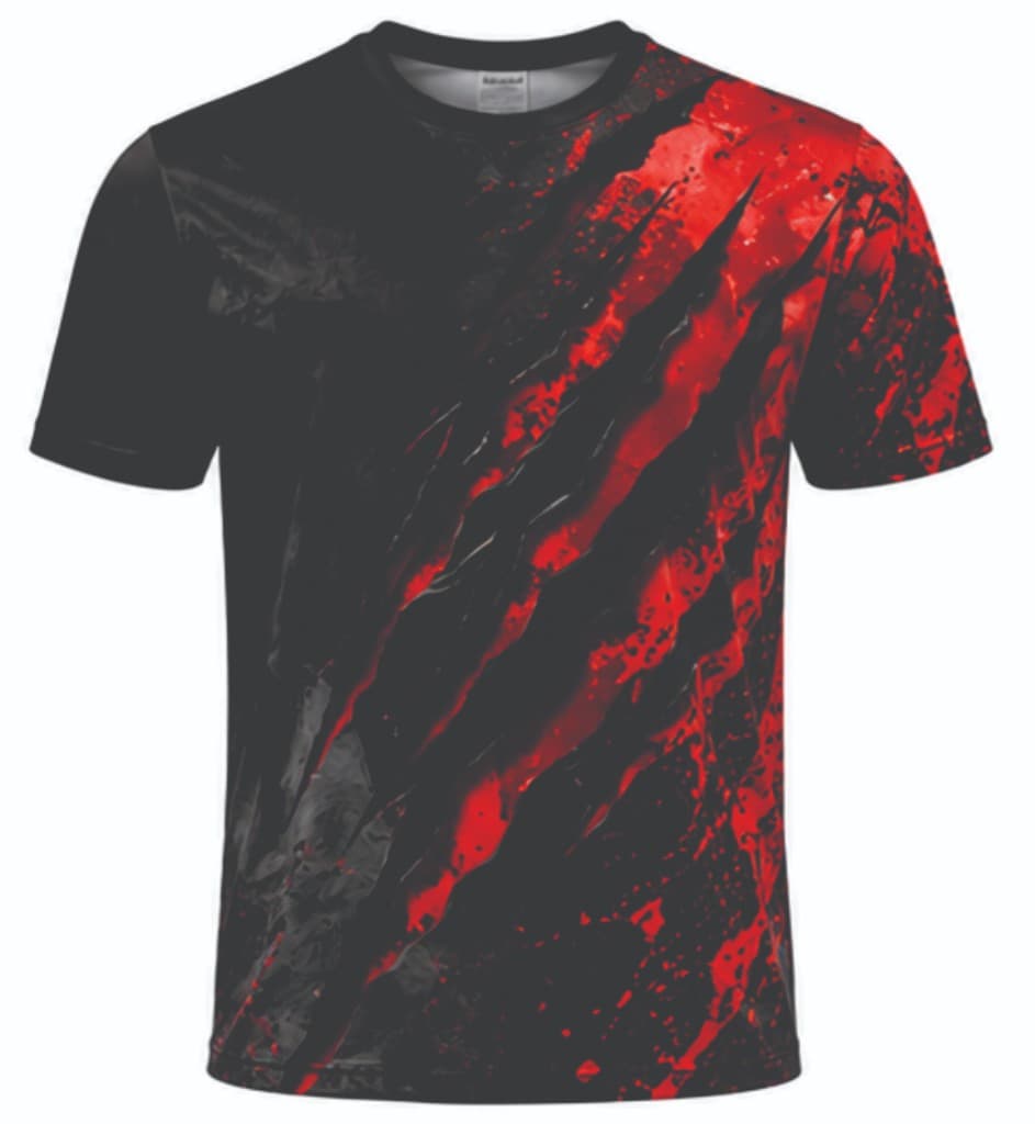 Black and red slash graphic t-shirt