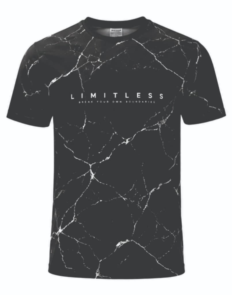 Black Limitless cracked marble t-shirt