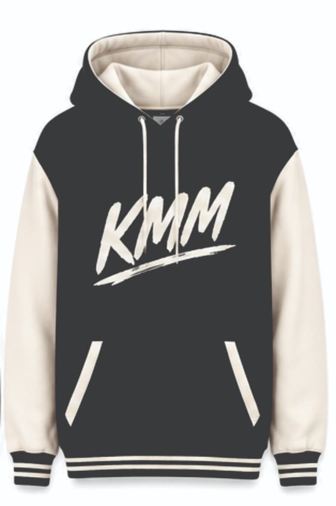 Charcoal and cream two-tone KMM hoodie