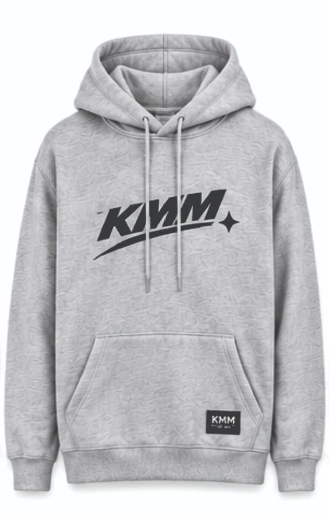 Heather grey KMM pullover hoodie